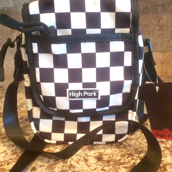 High Park Black and White Checkered Crossbody Bag - Picture 2 of 6